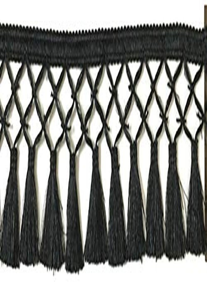 PREMDAS LACES Tassel Latkan Hanging,Fringe Silk Jhallar Laces And Border Material Zhallar Dresses,Blouse,Dupatta,Sari,Choli,Chunni,Sarees,Lehenga,Suits,Curtains,9 Meters (Black) - Image 4